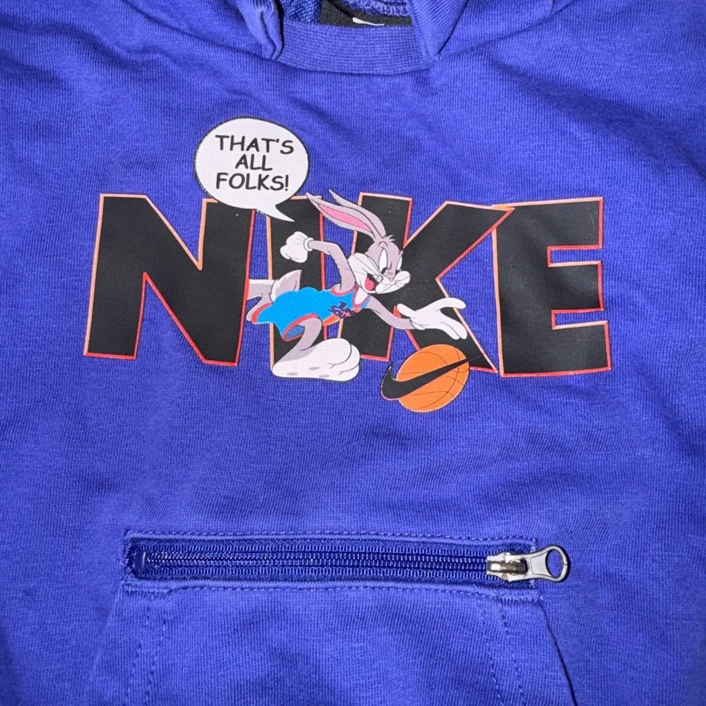 Nike Toddler‎ Boys Bugs Bunny Space Jam Dri Fit Long Sleeve Hoodie Size 3T